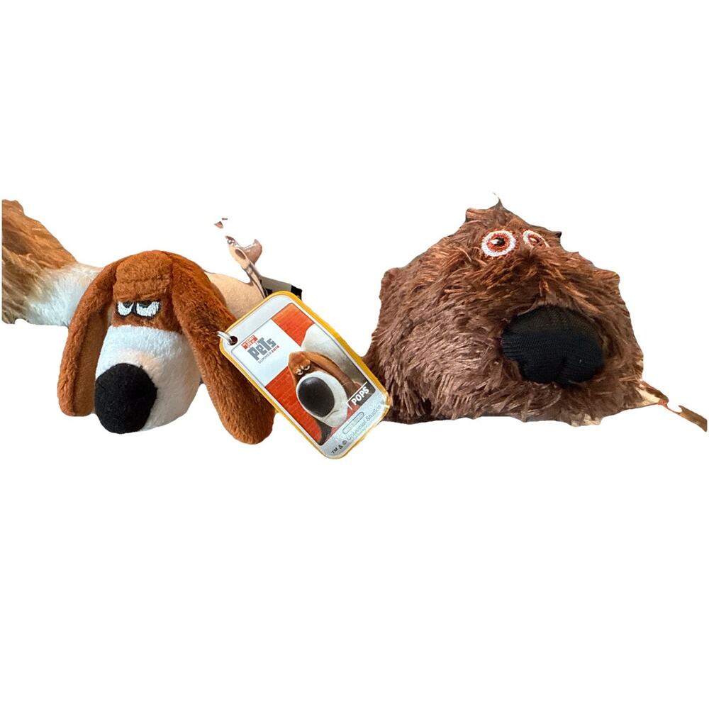 Secret Life Of Pets Set Of 2‎ Duke And Pops Happy Meal Toys 5” Long